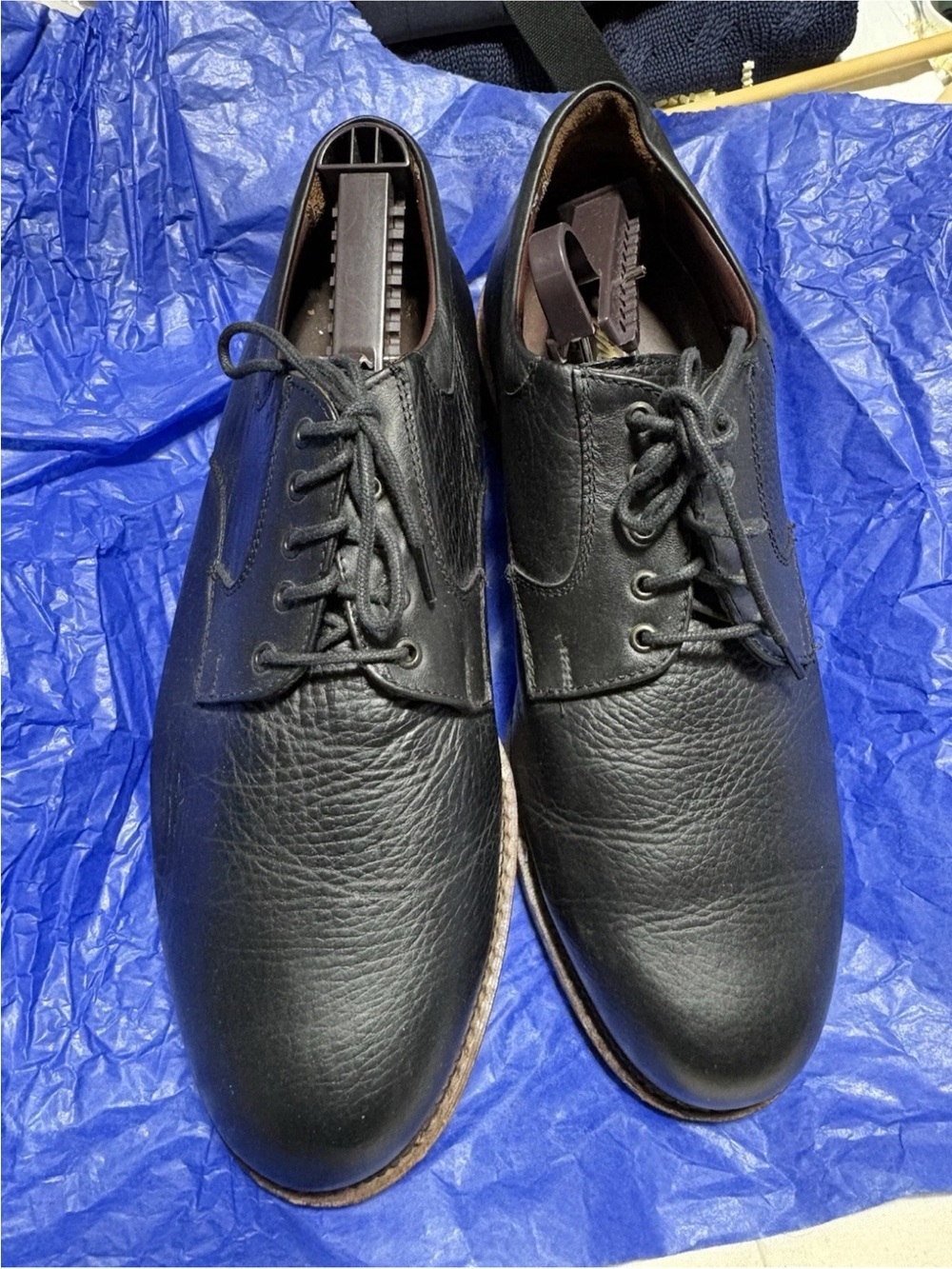 Neil M Black Leather Derby Shoes